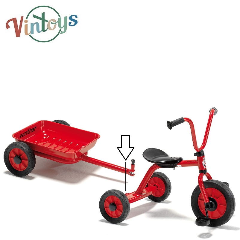 Carrello per Triciclo Vintage Rosso per Bambini - Vintoys